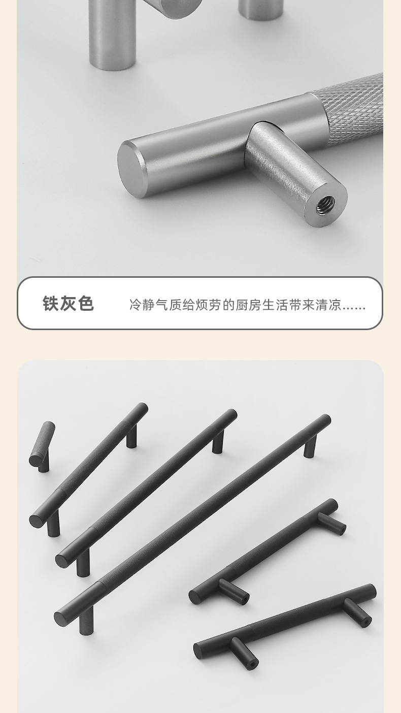 Modern Wardrobe Door Handles Brass Aluminum Furniture Pull Knobs Hardware 128mm Matt Black Drawer Handles