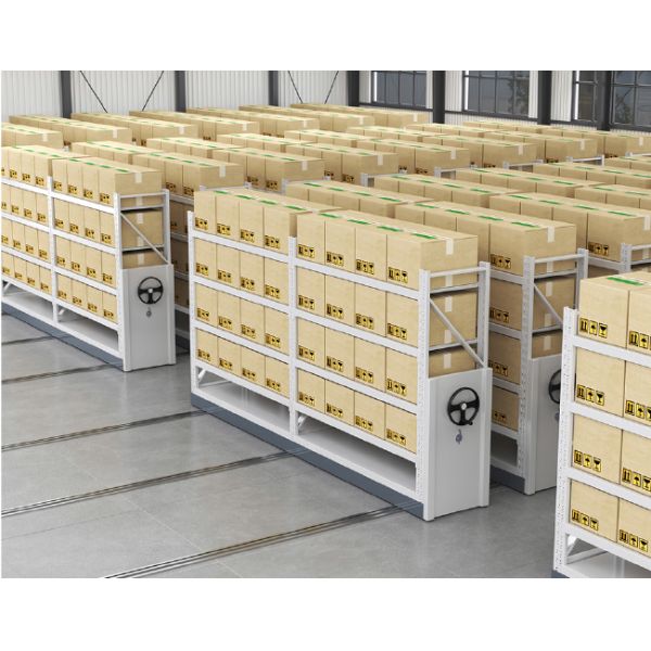 Electric Mobile Shelves Racking Hand Cranked Cargo Mobile Shelving Compact Movable Shelving High-Density Shelves