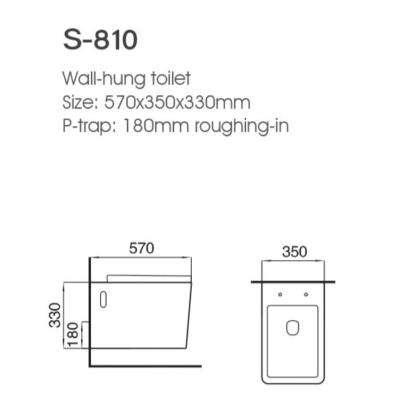 Ronde sans bordure Sanitaire céramique facile à nettoyer économisez de l'espace