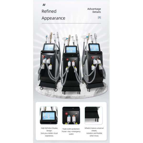 4 в 1 многофункциональная Ipl RF лазерная косметическая машина для удаления татуировки волос
