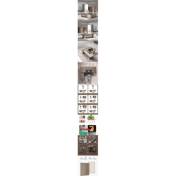 Modern Boss Home Office Waterproof L Shape Computer Desk with PANEL Wood Style Design