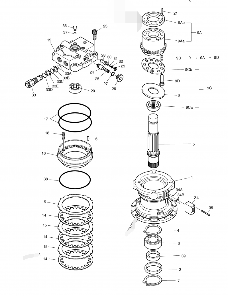 Tampa do motor do balanço de Doosan DH370D DH370-7, dispositivo hidráulico do pântano de DX300 401-00359