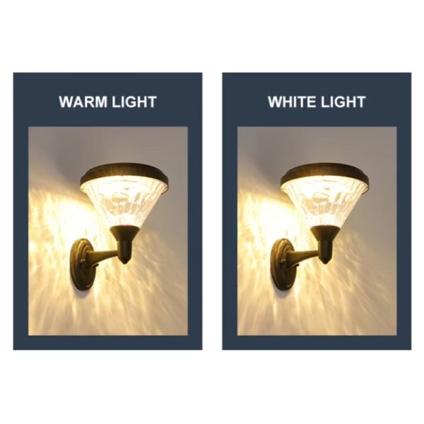 Lantern Style Solar LED Wall Lights Waterproof LED Patio Garden Lighting