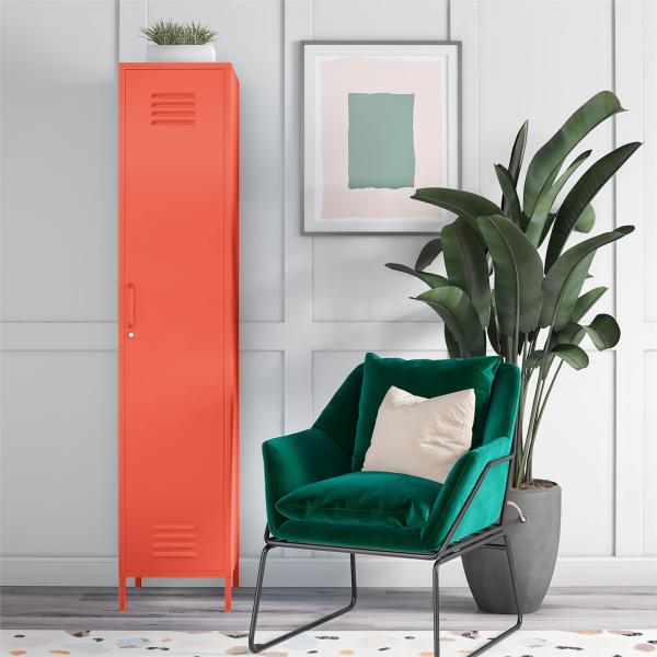 Pink Bedroom Steel Storage Locker Standing Legs Vertical Clothes Storage Locker