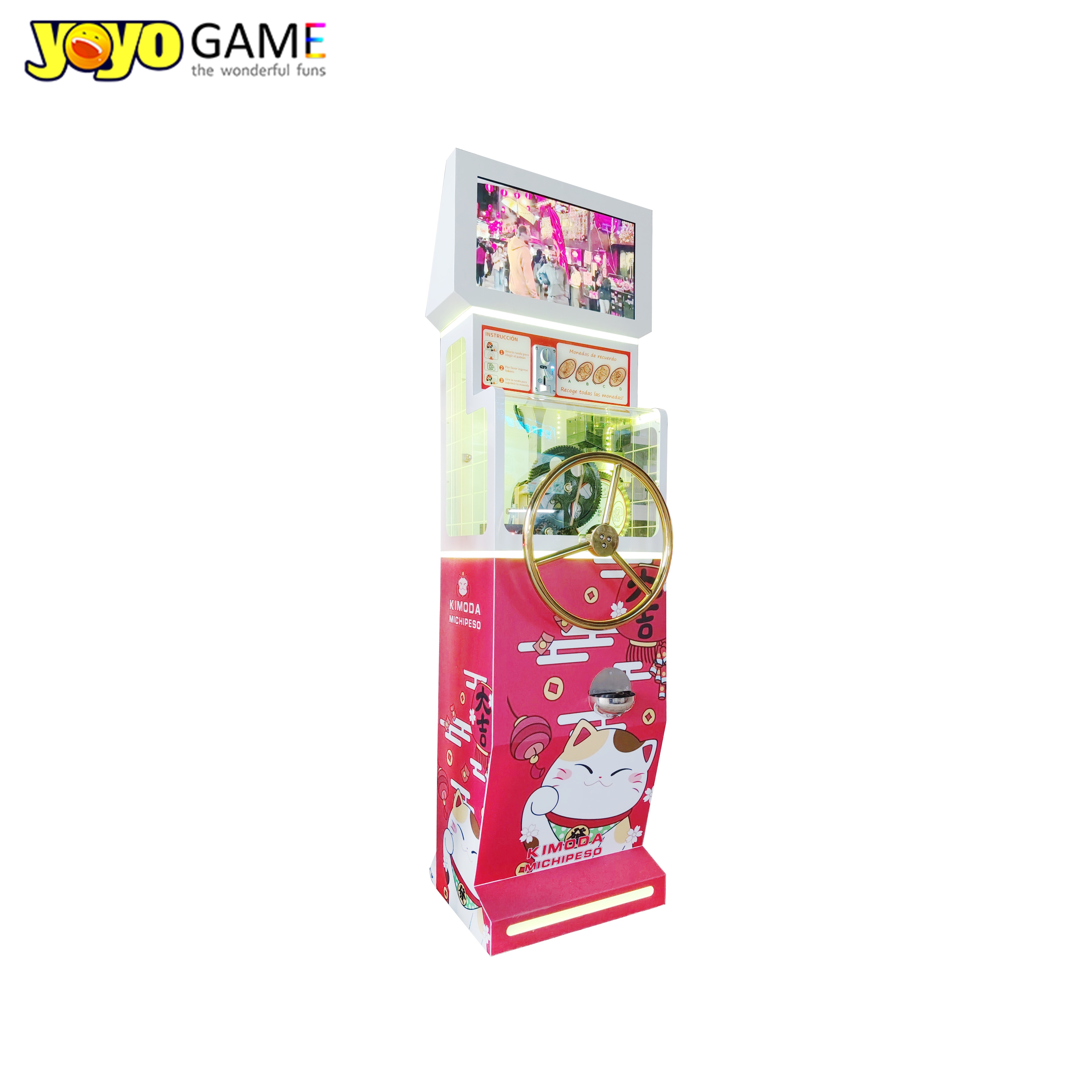 YOYO GAME Custom Handmade Electric Steel Penny Press Machine Arcade Game US Plug Wooden Box Packaging English 1 Year Warranty