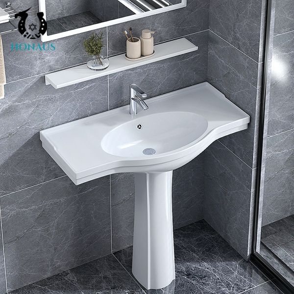 ISO Cloakroom Mini Full Pedestal Wash Basin Floor Wall Mounted Stain Resistance