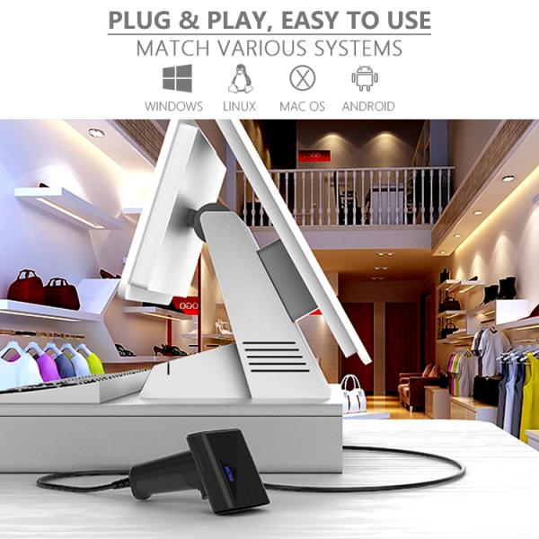 Hot Sale 2d Coms Handheld Qr Code and Odm Oem Reader Wire Barcode Scanner Hand Free Scanning Barcode Scanner