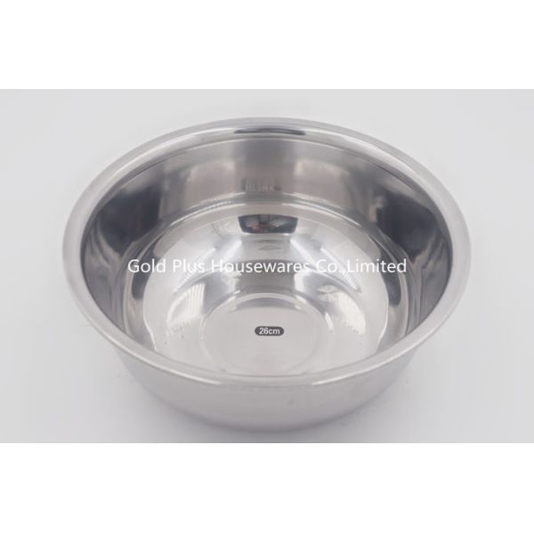26cm China supplier thin stainless steel indian basin circular gift basin