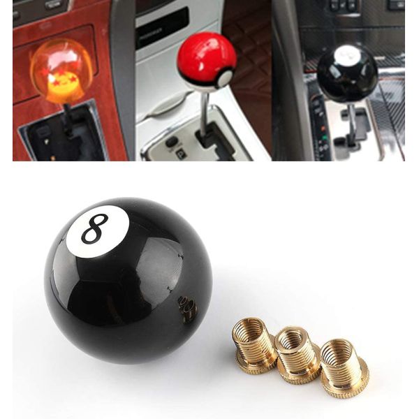 Acrylic Resin Shift Knob Black 8 Ball Gear Stick Knob Size Customized