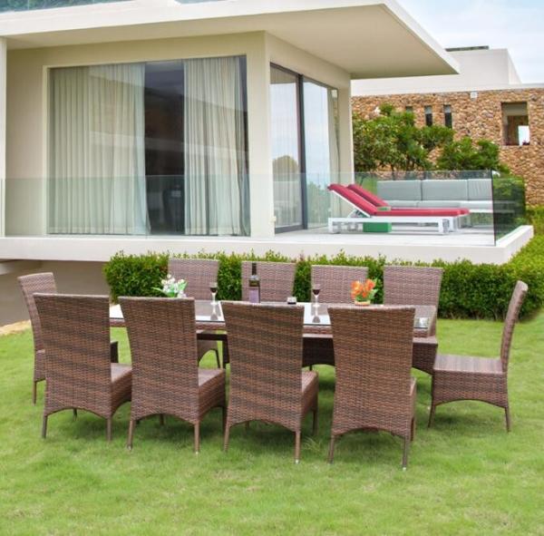 PE Rattan wicker chair patio Backyard table and chairs Leisure Aluminium Outdoor Garden chair