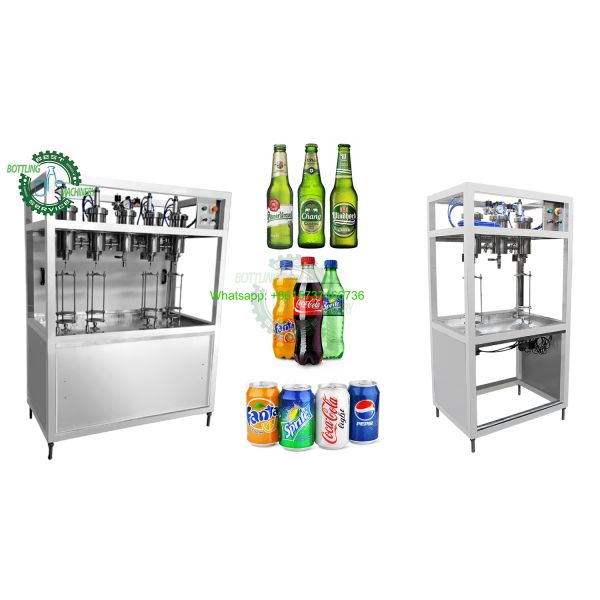 Stainless Steel Semi Auto 2 4 Head Nozzle 500ml Bottle Balance Pressure Carbonated Drink Bottling Machine
