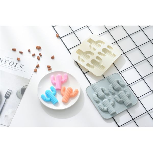 Spot Eco-Friendly Desert Cactus Silicone Baking Mold for Handmade Soap Bar Pudding Cake Care instructions Hand Wash Only