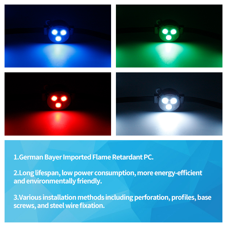 30MM IP67 High Brightness LED Point Light with Aluminum Profile Waterproof Energy-Saving Perfect for Outdoor Building Facades vent Stages Shopping Mall Decoration