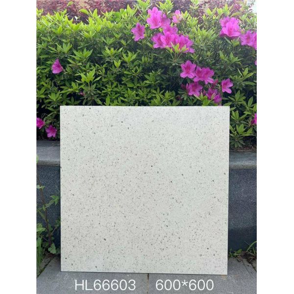 Waterproof and Anti-slip Gray 600x600mm Indoor Floor Terrazzo Ceramic Tiles For Living Room