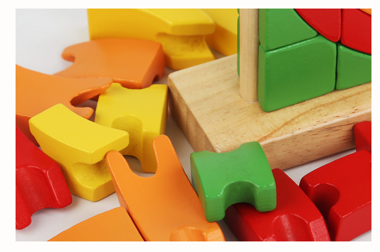 Unisex Rainbow Blocks Montessori Interactive Educational Toys For Early Development