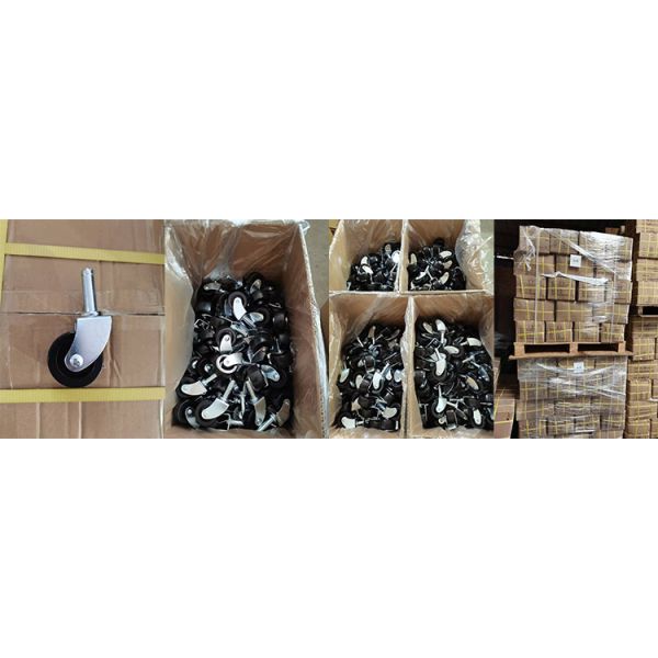 Black Wheel Plug In Stem Plastic Shopping Food Cart Casters 2 Inch