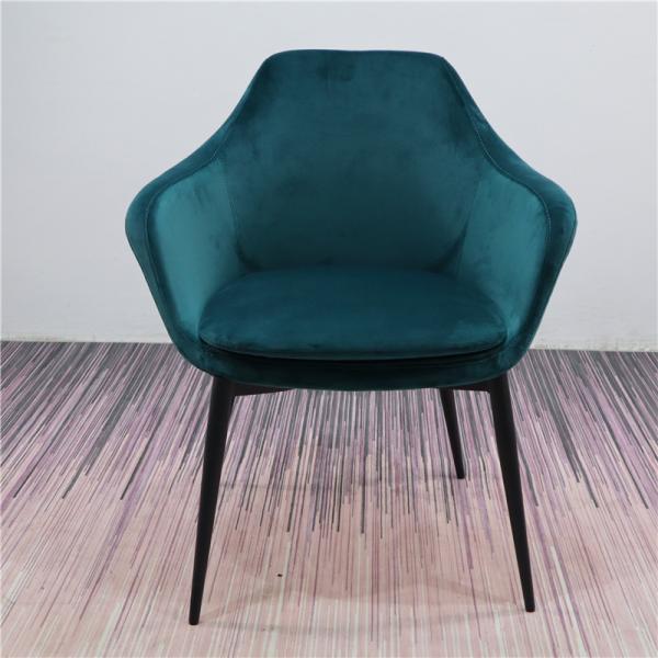 Nordic Restaurant Fabric 80cm Black Painted Dining Chair