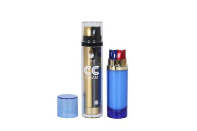 50 ml Dia / Noite ISO OD separado de plástico de 36 mm garrafa de creme CC de tubo duplo garrafa cosmética