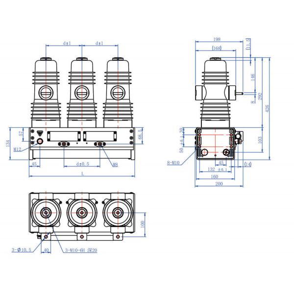 12kV 630A 20kA Vacuum Circuit Breakers Permanent Magnet Compact Circuit Breaker
