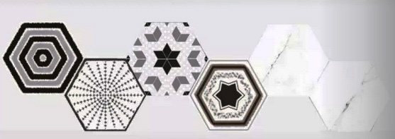 520*600 Hexagon Decorative Ceramic Tile 8mm Thickness Modern Style 520*600mm
