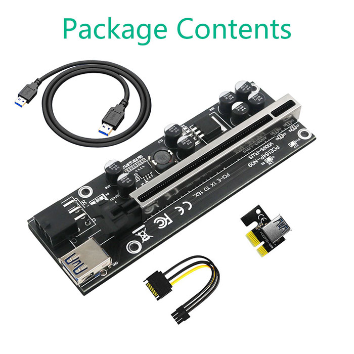 009S плюс рослость 1x PCIE к графическому минированию Bitcoin GPU Rfor расширения 16x для Bitcoin