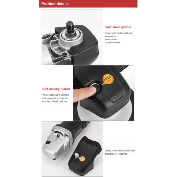 Car Maintenance 1200W High Power 7 Inch Rotary Polishing Machine for Smooth Polishing