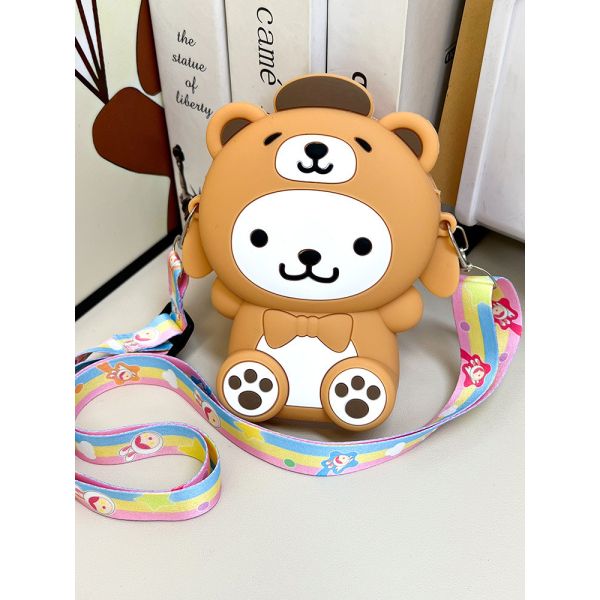 Kawaii Crossbody Bag Cute Shoulder Bag Cartoon Animal Silicone Bag Anime Purse Wallet Girls Kids Birthday Christmas Gift