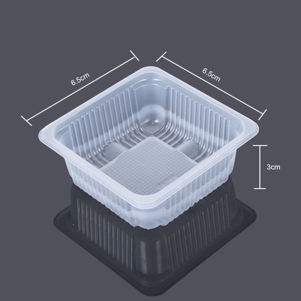 Square Transparent 6.5*6.5*3cm Mooncake Plastic Tray