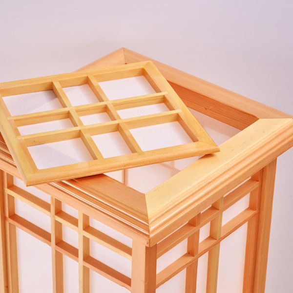 Modern wood Floor Lamp Washitsu Tatami Decor Window Pane Lamp Restaurant Living Room japanese lamp(WH-WFL-01)