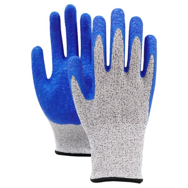 Durable Latex Safety Gloves Wear Resistant Crinkle Latex Rubber Construction Gloves