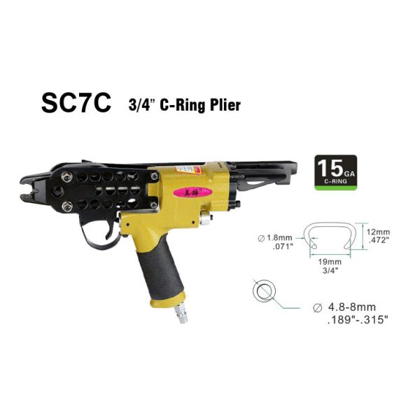 1.74kg Pneumatic SC7C 15GA 3/4'' C-Ring Plier for and Customized Support OEM