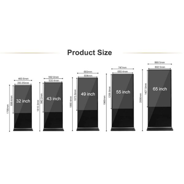 игрок цифрового дисплея рекламы экрана касания лькд стойки пола андроида 43инч/55инч для рекламировать