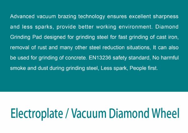 100mm To 180mm Vacuum Brazed Diamond Blade Cup Wheel Grinding Disc