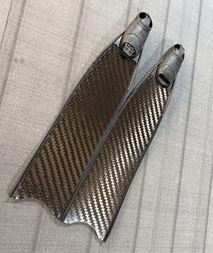 Full Black Soft Carbon Fiber Freediving Fins Diagonal Pattern Long Fins For Freediving