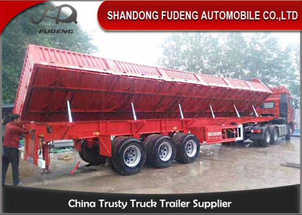 3 Axles 50 Cbm Tipper Side Dump Semi Trailer With Hydraulic Cyclinder
