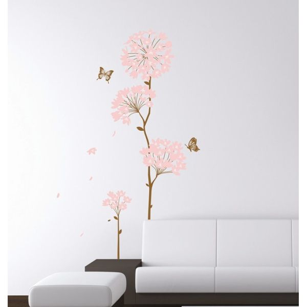 Non-Toxic Removable Flower And Butterfly Wall Stickers For Nursery