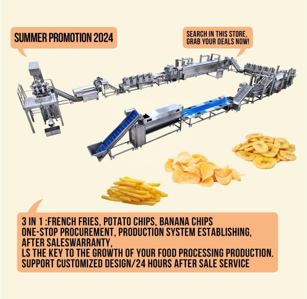 Equipamento de linha de produção de batatas fritas congeladas de aço inoxidável 304