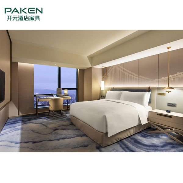 Tapicería de cuero Matt Finish Resort Bedroom Set de la PU