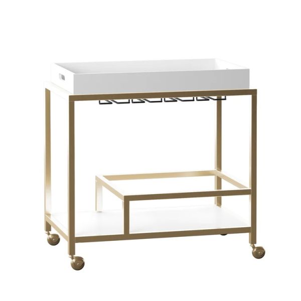 Brass Wine Drink Bar Cart Restaurant Serving Trolley Customized