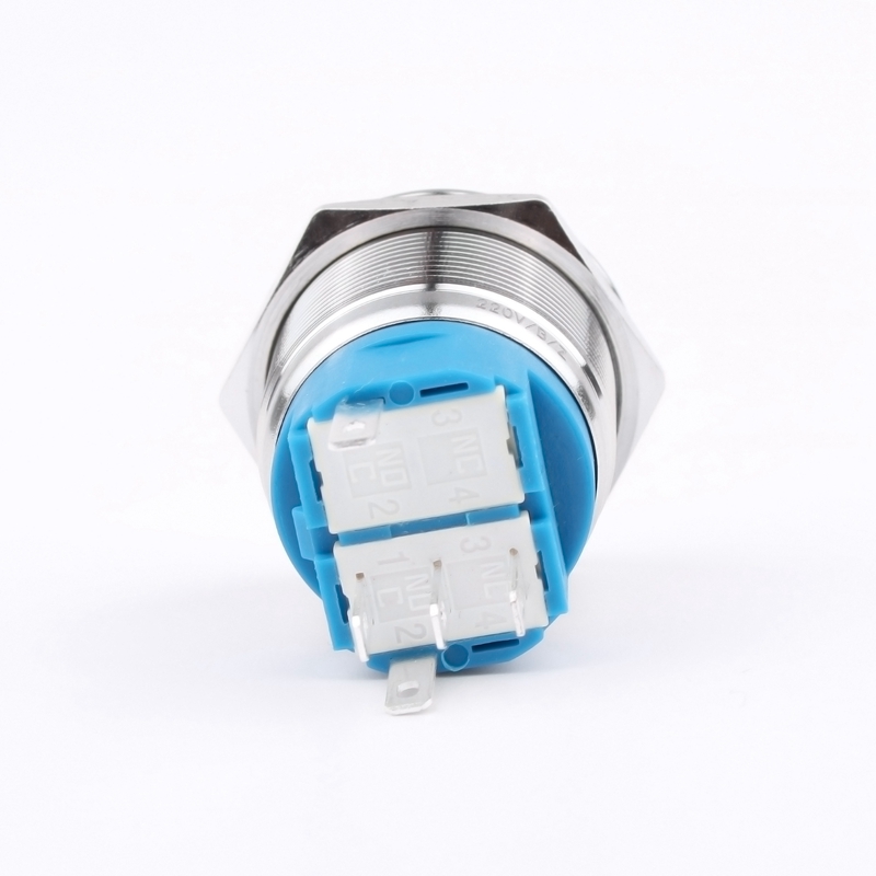 12v24v220v Momentary Waterproof Stainless Steel Power LED22mm Momentary Push Button