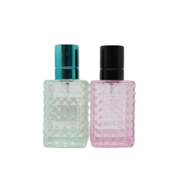 40ml wholesal colorful perfume glass bottle with crimp pump
