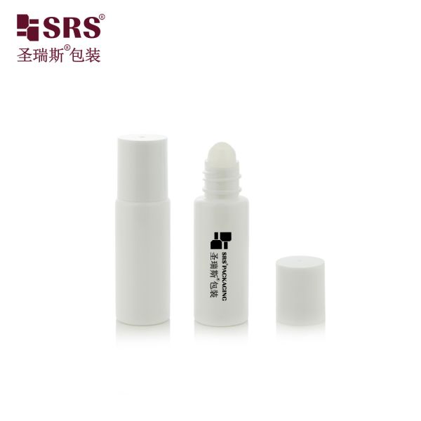 Eco-friendly 15ml 20ml Amber Plastic Roller Bottle With White Cap For Liquid Formula For Cosmetics