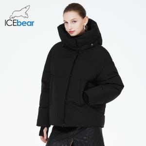 Adjustable Cuffs Woman Winter Coat Windproof Hooded Winter Coat With Slant