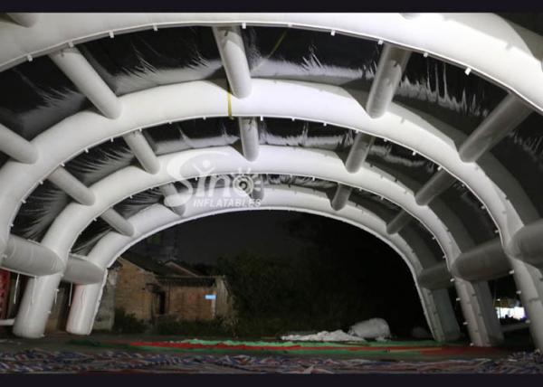 20x15m white giant inflatable stage tent with removable top cover and windows outside
