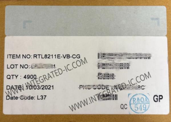 RTL8211E-VB-CG Ethernet IC integrado 10/100/1000M Transceptor Ethernet QFN48