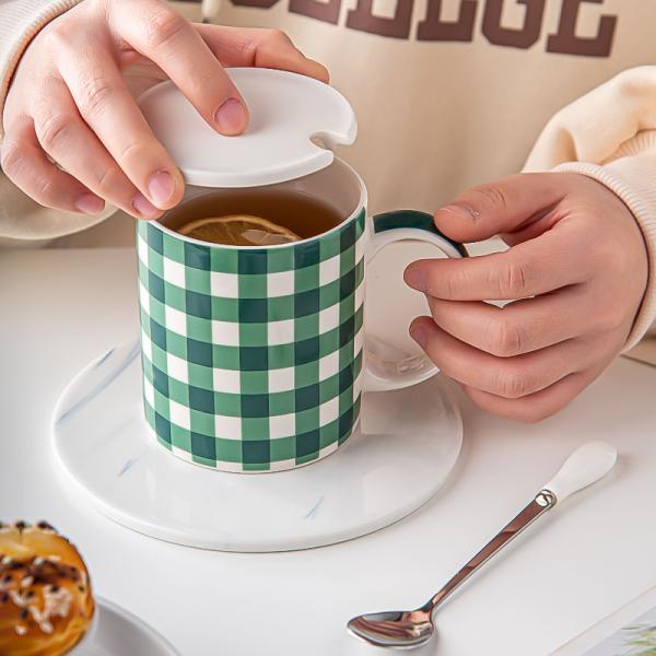 Copo de café de cerâmica personalizado e taça de taça de taça de porcelana caixa de presente