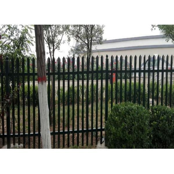 Euro Style Metal Palisade Fencing For Airport , Triple / Single Point Top