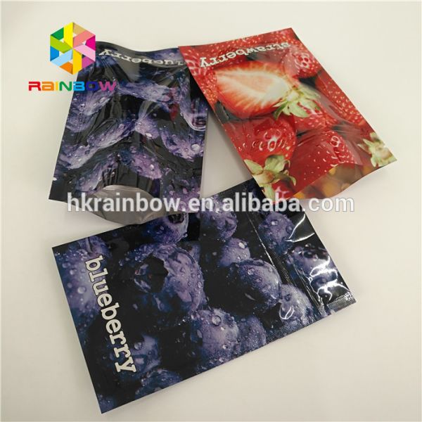 Custom Printing Plastic Cosmetic Bags Three Side Seal Hologram Laser Wateproof Pouch
