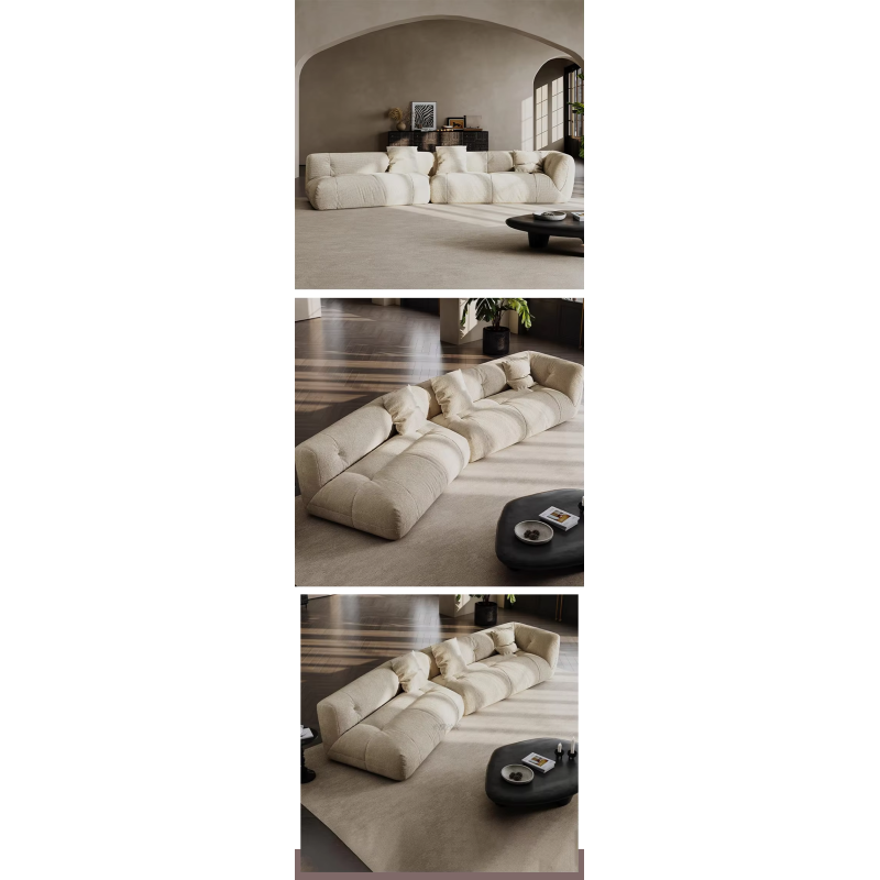 Italian-Style Minimalist Chenille Sectional Sofa Modern Simple Light Luxury Designer High-End Fabric Sponge High-Famous Internet