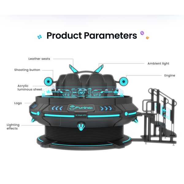 5 Seats 9D Virtual Reality Simulator 360° Spinning VR Game Machine Immersive VR Games